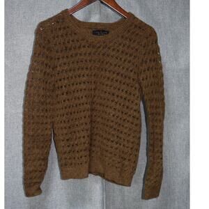 rag & bone Brown Open-Knit Alpaca-Blend Sweater XS